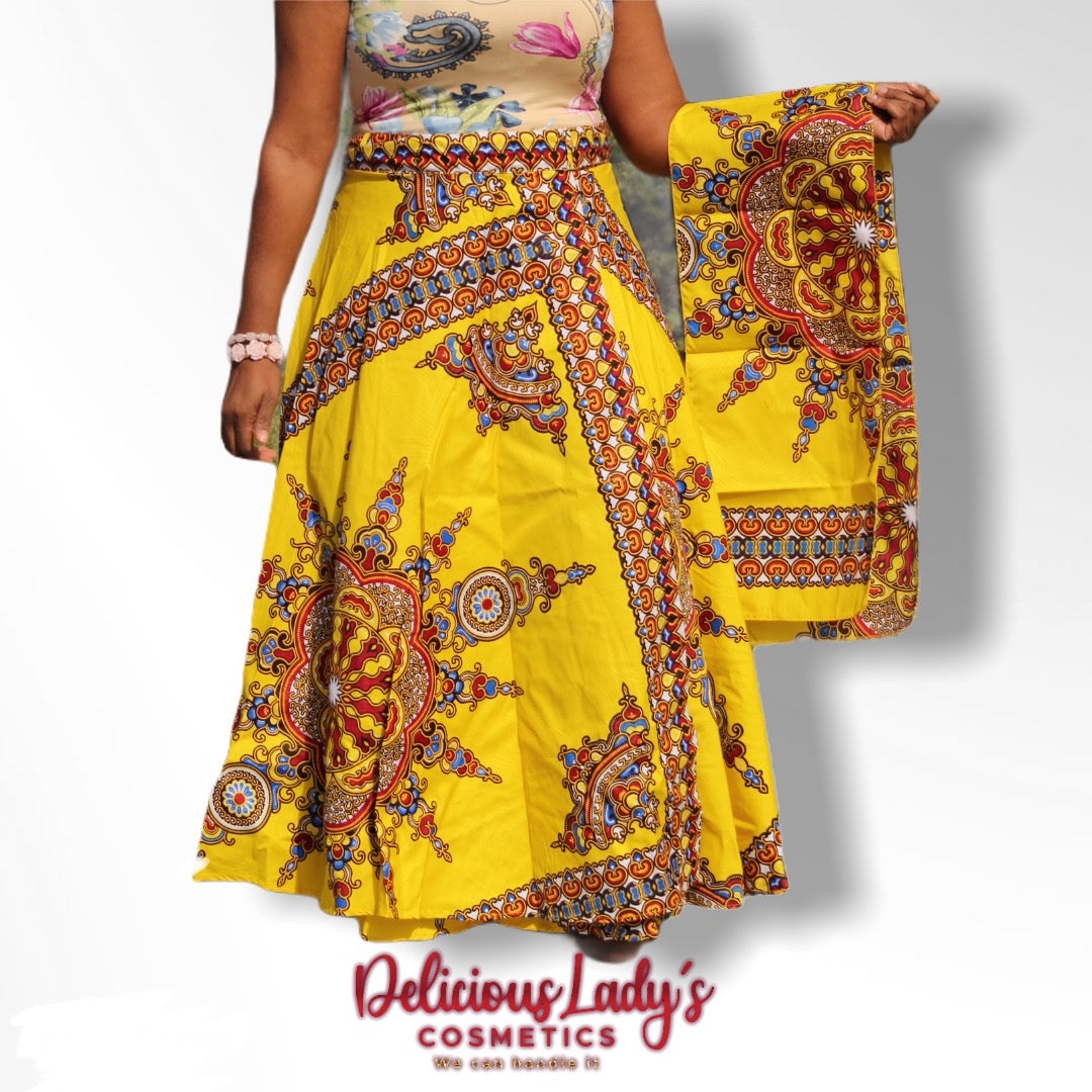Sexy African Skirt Yellow