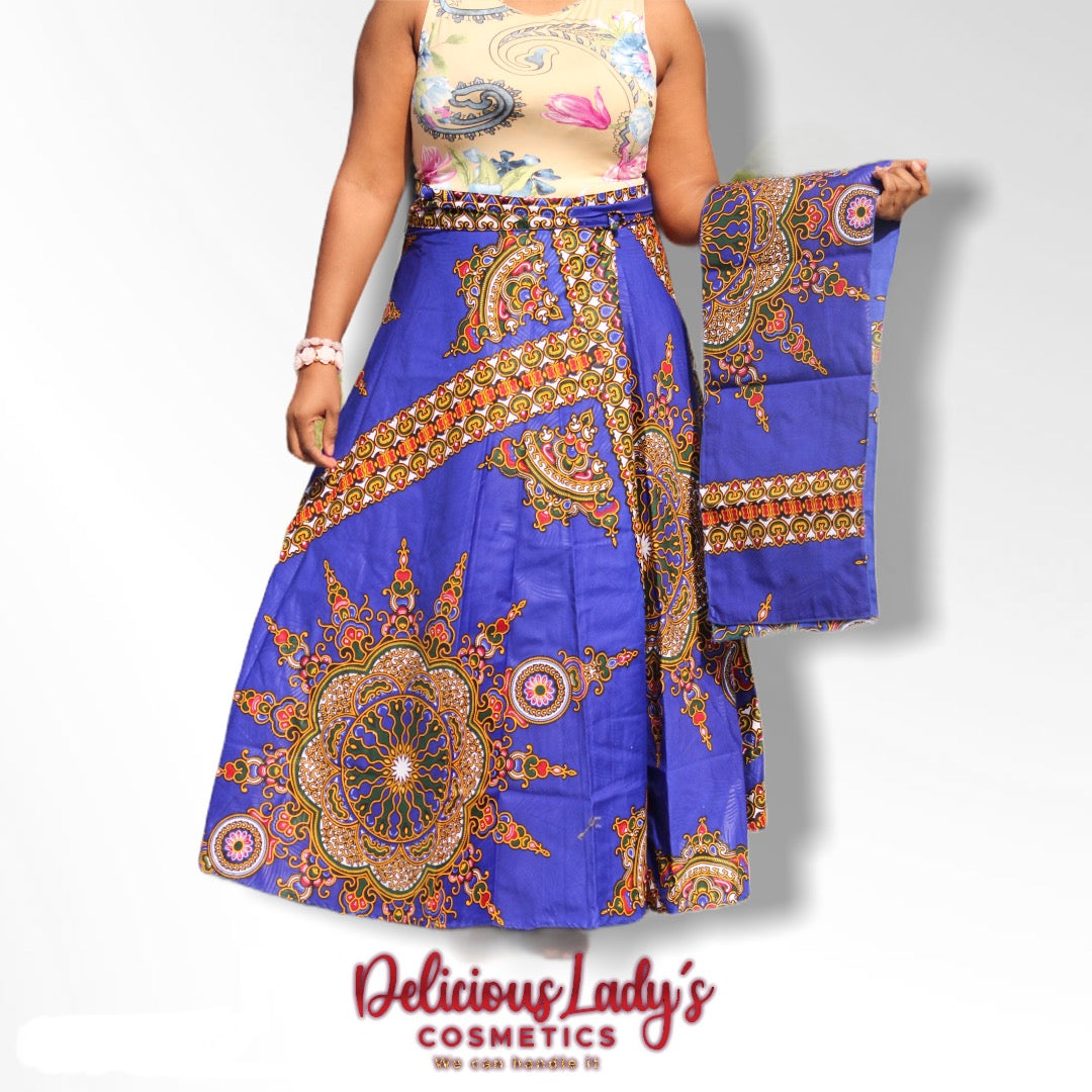 Sexy African Skirt Blue